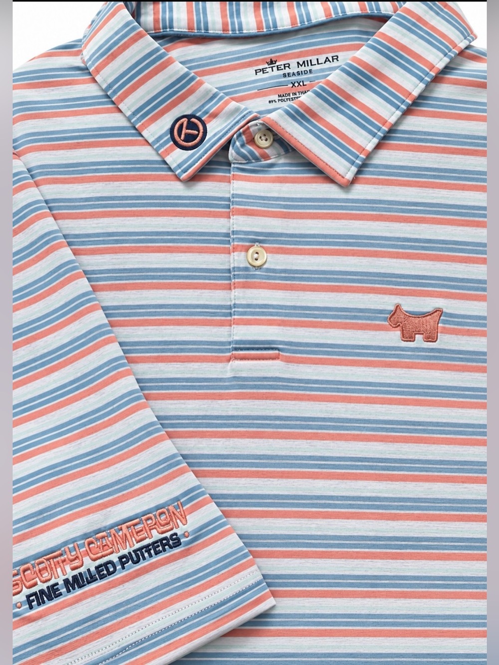 Scotty Cameron Gallery Circle T  Seaside Wash Polo Scotty Dog XXL Blue Orange